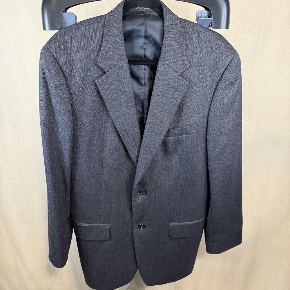 Club Room‎ Wool And Cashmere Gray Herringbone Jacket 40L